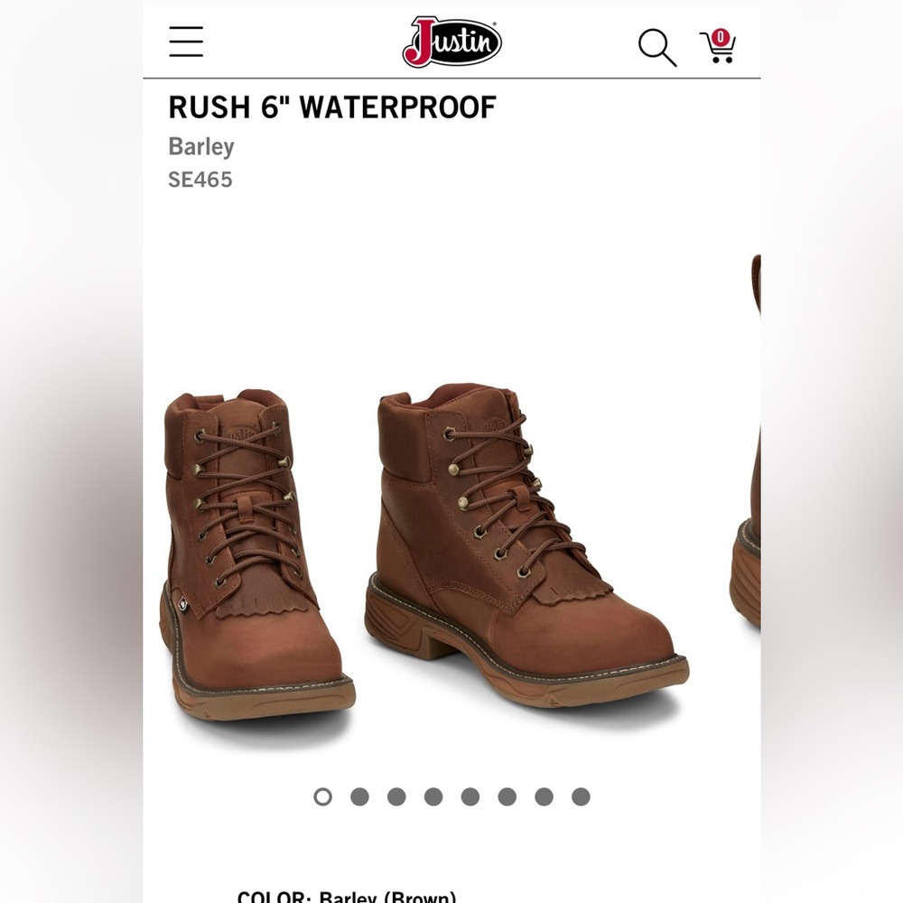 Justin Boots Rush 6" Waterproof Work Boots — Barley Brown
